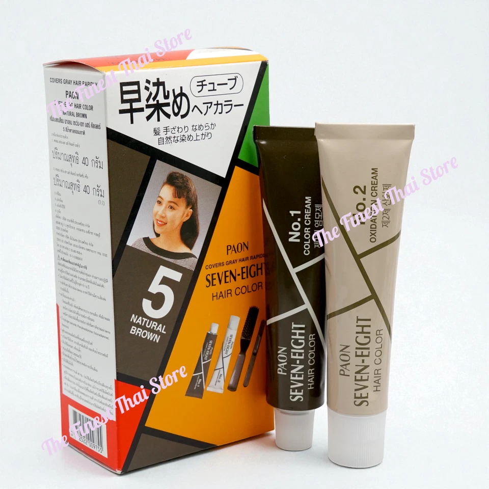 Color de cabello Paon Seven-Eight con peine n.º 5 marrón natural acabado suave sedoso Foto 1 de 3