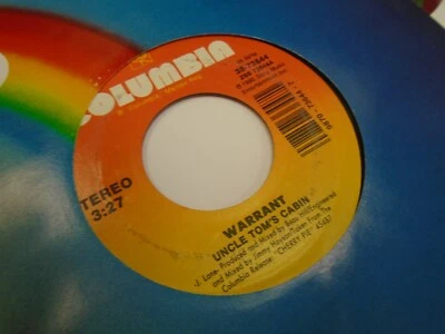WARRANT Uncle Tom's Cabin / Sure Feels Good 45 RPM 1990 VG+ Columbia Records - Image 1 of 2