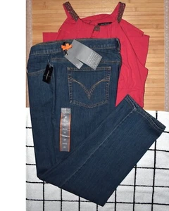 Lane Bryant Venezia Womens Blue Jeans Sz 20P Classic Stretch Tapered Leg New - Picture 1 of 4
