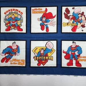 DC Super Friends Superman Baumwollstoff Panel David Textiles OOP - Bild 1 von 4
