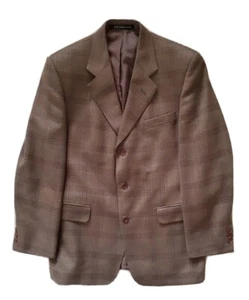 DAKS Tweed Jacket Blazer Mens 38 R Wool Prince Of Wales Check Vintage 90's - Picture 1 of 10