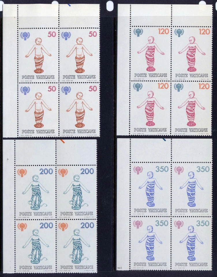VATICAN Sc#664-7 Negro 4 1979 Año Internacional del Niño MNH Foto 1 de 1