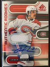 2022-23 UD SP Game Used Arber Xhekaj Authentic Rookies Jersey Auto Red /149