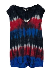 Pam & Gela V-Neck Muscle T-Shirt Tie-dye  Americana Top Size Small $125 NWT - Picture 1 of 5