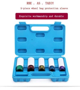 5 Pcs/Set Lug Nut Socket Impact Socket Thin Wall Socket Wheel Protector 1/2" New - Picture 1 of 12