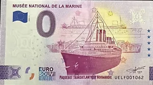 EURO BANKNOTE 0 NATIONAL MUSEUM OF THE NAVY "NORMANDY" FRANCE 2024 MISCELLANEOUS NUMBER - Picture 1 of 1