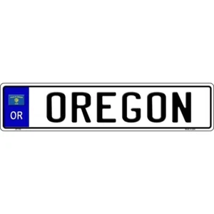 Oregon Metal European 20.5" x 4.5" License Plate Sign for Car Truck Home - Picture 1 of 1