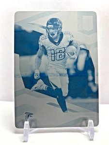 2020 Panini Plates & Patches 1 of 1 Donruss Cyan Plate Calvin Ridley Falcons