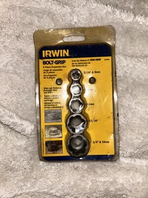 Irwin Bolt-grip 5 Pc  Expansion Set New 2007 See Back Pic For Hex Sizes It Fits - Image 1 of 2