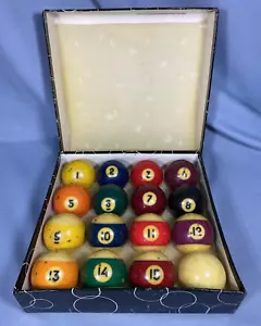 Vintage Pool Billiard Balls in Original Box Complete Set - Picture 1 of 4