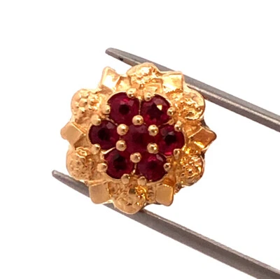 Designer 14K Yellow Gold Round Ruby Slide Bracelet Charm - Image 1 of 4
