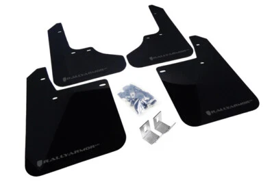 Rally Armor Urethane Mud flaps Black Flap Grey Logo For Subaru Impreza 93-01 GC8 - Image 1 of 4