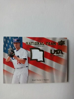 2008 Upper Deck USA Baseball National Team Brett Hunter #USA-BH Patch Oakland A - Image 1 of 4