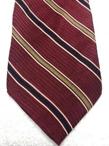 NAUTICA MENS TIE BURGUNDY WITH SAGE GREEN AND NAVY BLUE 4 X 60 - Picture 1 of 4