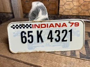 Vintage Wheaties Cereal Miniature Bike Metal State License Plate ~ Indiana - Picture 1 of 2