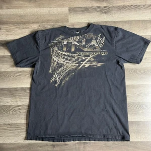 TNA Wrestling T-Shirt Herren Large schwarz verblasst Distressed Impact Stacheldraht Rasierer - Bild 1 von 14