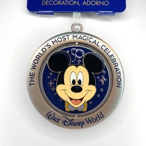 Walt Disney World 50th Anniversary 4 Parks Mickey Mouse Spinner Ornament Magical - Picture 1 of 4