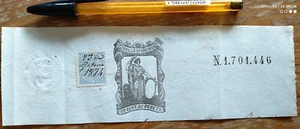 A80-SELLOS FISCALES PAPEL SELLADO, TIMBRADO 1874 CON SELLO IMPUESTO GUERRA CANCE - Imagen 1 de 1