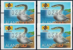 ALAND ISLANDS. 1996. Eel Duck. ATM Frama Labels. Set of 4, MNH (EA8a-EA8d) - Picture 1 of 1