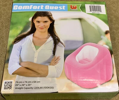 Silla inflable Best Way Comfort Quest (capacidad de peso 220 libras) - Rosa - Nueva Foto 1 de 4