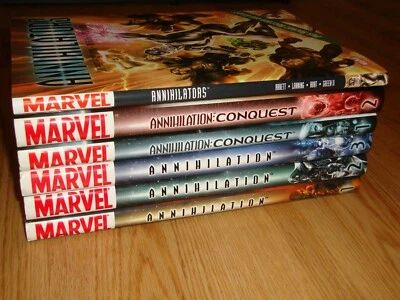 Annihilation 1 2 3 Conquest Annihilators Gran Tamaño Tapa Dura Lote HC Set Marvel Foto 1 de 4
