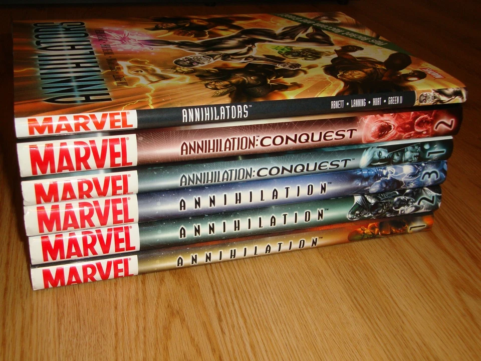 Lote de capa dura tamanho grande Annihilation 1 2 3 Conquest Annihilators conjunto HC Marvel - Imagem 1 de 4