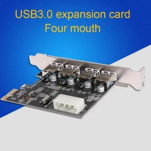 4 Ports PCI-E To USB3.0 Adapter PCIE USB 3.0 Card for Windows 10/8.1/8/7/XP - Picture 1 of 7