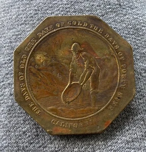 1850 CONMEMORATIVO $50. MEDALLA SLUG OCTOGONAL DE ORO PANNING LLAMADA DÓLAR HK? - Imagen 1 de 2