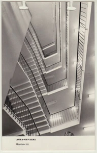 Orig. c. 1950s abstract stairway, superb architectural AGFA paper sample card - Picture 1 of 2