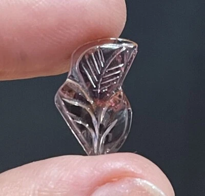 4,4 quilates 17,4 x 11 x 2,85 mm talladas hojas de flores rosa turmalina parte posterior plana cabujón gema Foto 1 de 4