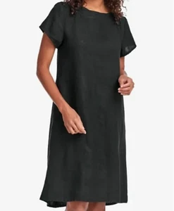 Flachs wirklich verträumtes schwarzes Leinenkleid S - AUSVERKAUFT - NEU MIT ETIKETT NEU!! - Bild 1 von 3