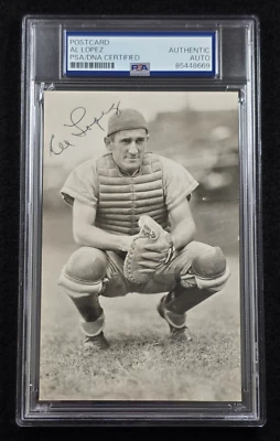 AL LOPEZ Signed Real Photo Postcard-HOF-CHICAGO WHITE SOX-PSA - Image 1 of 4
