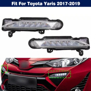 Set Front DRL Daytime Running Lamp Bumper Fog Lights For Toyota Yaris 2017-2019 - Bild 1 von 8