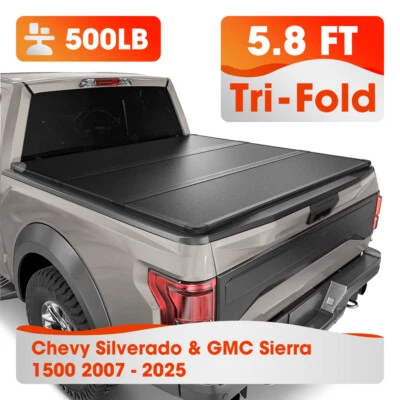 5.8FT Hard Solid Tonneau Cover For 2007-2025 Silverado Sierra 1500 Truck Bed - Image 1 of 4