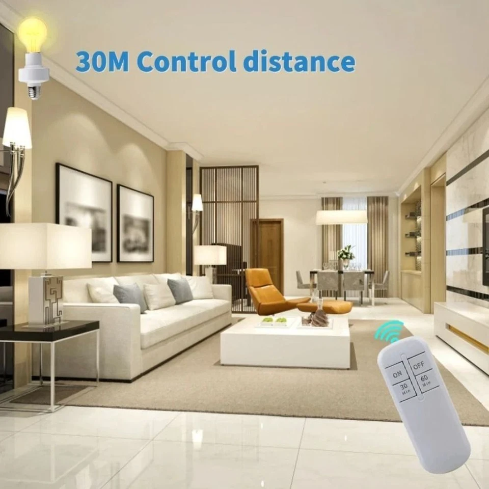 Wireless Remote Control Light Bulb Base AC85-265V LED Lamp Base  Room - Image 1 of 4