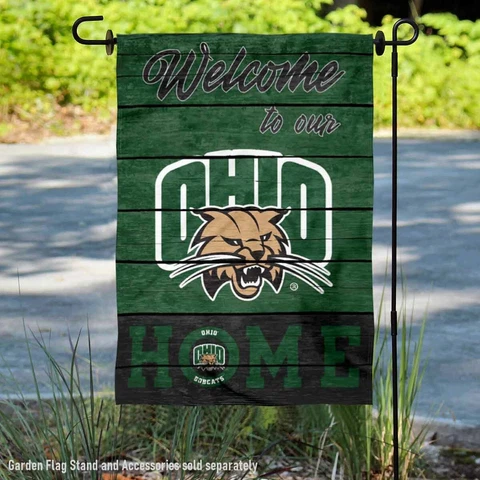 Ohio Bobcats Welcome To Our Home Garden Flag and Yard Banner Cover