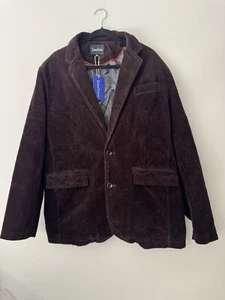 chouyatou Men Vintage Casual Work Wear Corduroy Suit Blazer Jacket Sport Coat XL - Picture 1 of 13