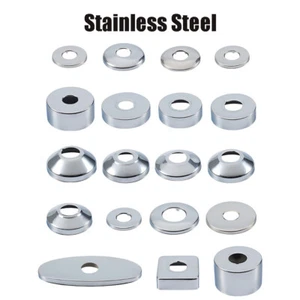 Faucet Wall Hole Decorative Cover Water Pipe Fittings Stainless Steel - 22 types - Picture 1 of 34