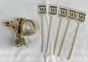 5 Seagram's VO Canadian Whisky Plastic Swizzle Stir Sticks & Plastic Bottle Pour - Picture 1 of 8