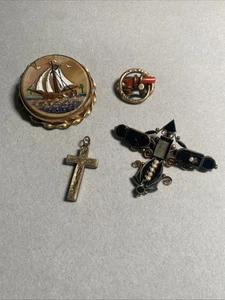 Viktorianischer Schmuck Broschen & Anhänger Onyx Perlen - defekt wie besehen Posten - Bild 1 von 19