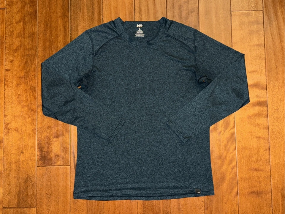 Camisa cooperativa Rei para hombre de gran rendimiento manga larga capa base cuello redondo senderismo Foto 1 de 4