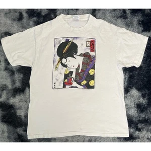 Vintage Hanes 1994 Geisha Graphic Single Stitch T-Shirt Men's Size L - Picture 1 of 5
