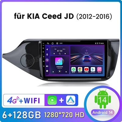 128G Für Kia Ceed JD 2012-2017 Android14 DAB CarPlay Autoradio GPS Nav WiFi SWC - Bild 1 von 4