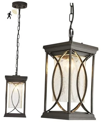 Lámparas colgantes de movimiento para exteriores crepúsculo grande PL con sensor de movimiento【Negro】 Foto 1 de 4