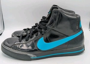 Nike Sweet Clásico Tenis Altos Para Hombre Talla 11 Patente Negro Turquesa Zapatos Usados - Imagen 1 de 12