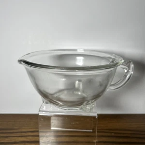 Cuenco mezclador vintage de vidrio de 4 tazas 1 cuarto con patas mango en D - Imagen 1 de 7