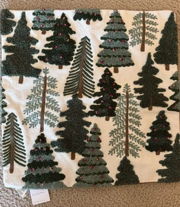 NWT Pottery Barn Pinecrest EMBROIDERED Green Trees Forest Pillow Cover 20" - Picture 1 of 4