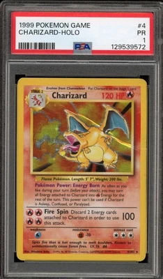 Pokemon Charizard Base Set Unlimited Holo Rare #4 PSA 1 - Image 1 of 2