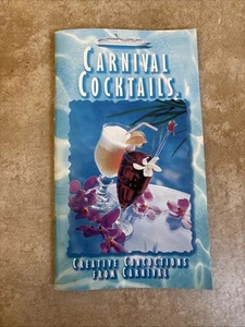Menú de cócteles Carnival Cruise años 90 de colección - Imagen 1 de 5