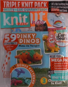 Knit Now magazine #184 2025 Triple Knit Pack inc Knit Book & Dinky Dinos kit - Picture 1 of 1